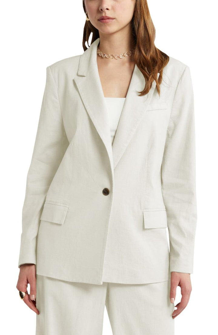 solovedress 2 Piece Beige Peak Lapel Single Buttons Women's Suit (Blazer+Pants)