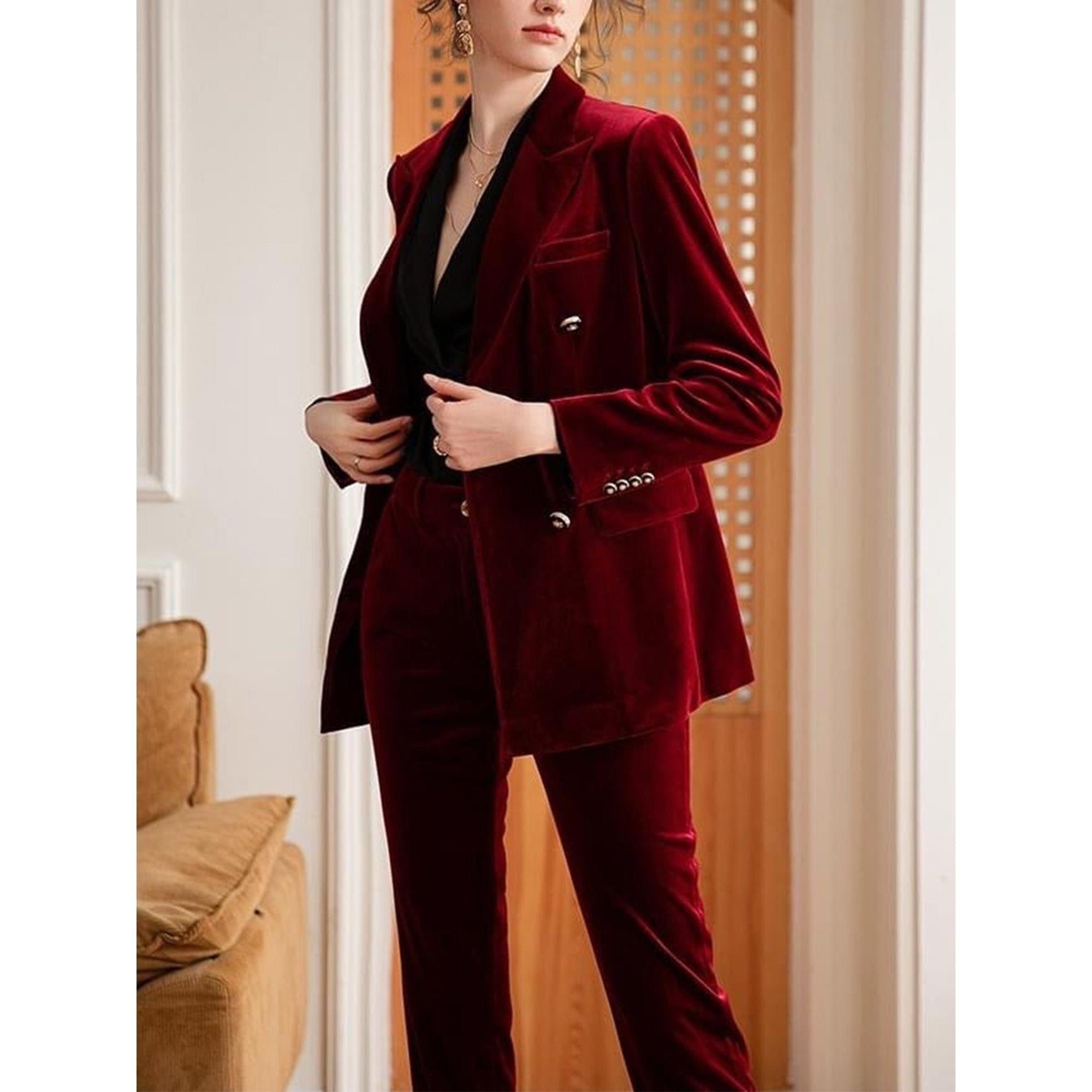 burgundy velvet dress pants Women's Cranberry Velvet Pants | Avara