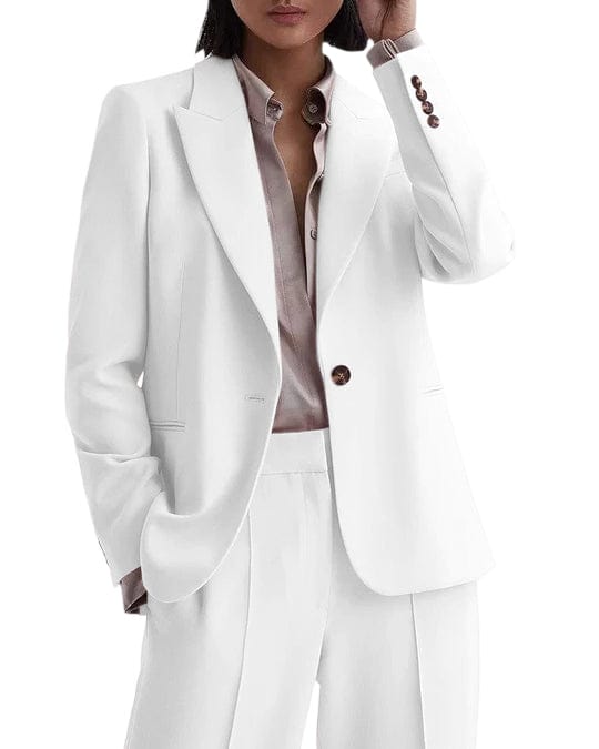 solovedress 2 Piece Business Casual Peak Lapel Women Suit (Blazer+Pants)