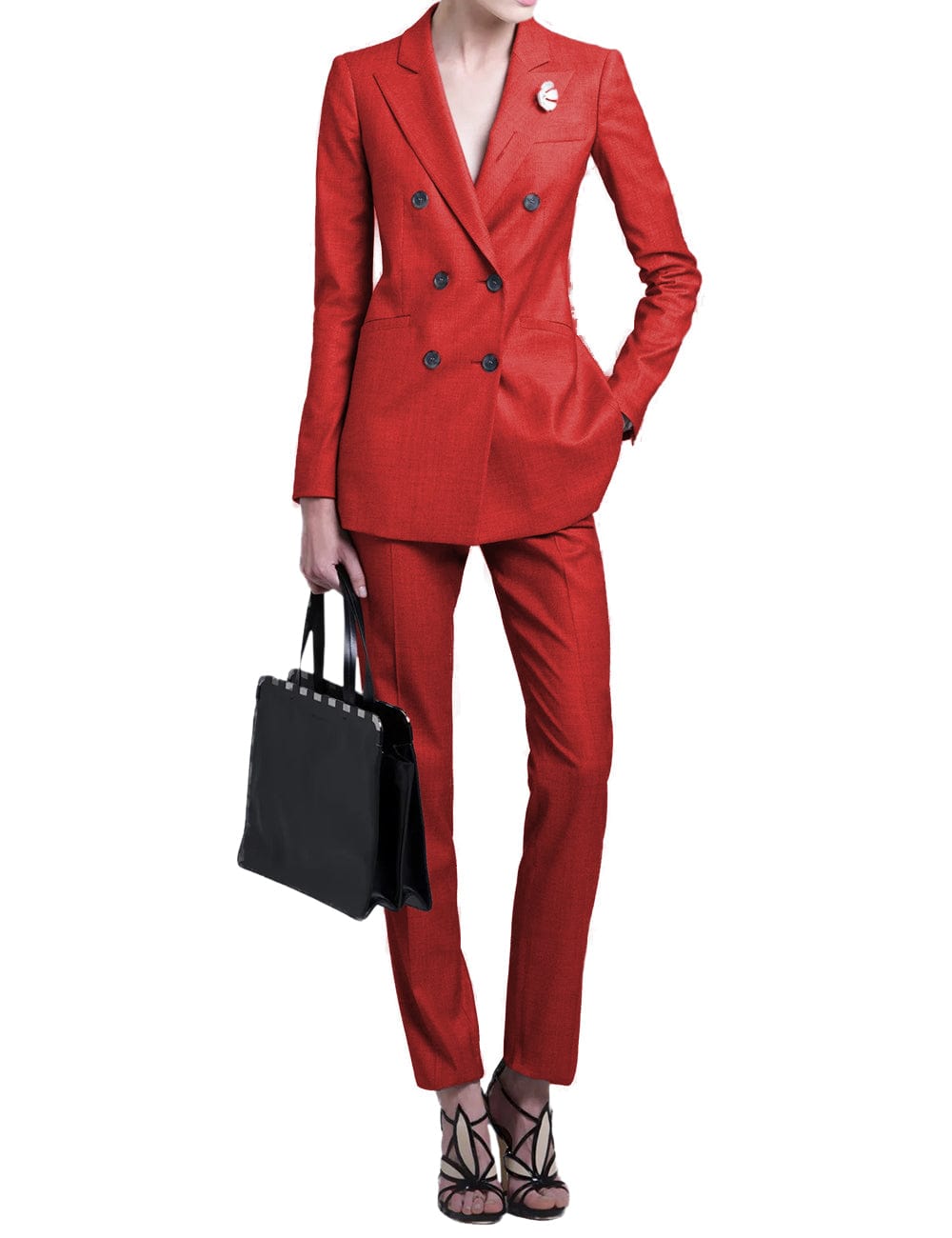 solovedress 2 Piece Double Breasted Peak Lape Women Suit