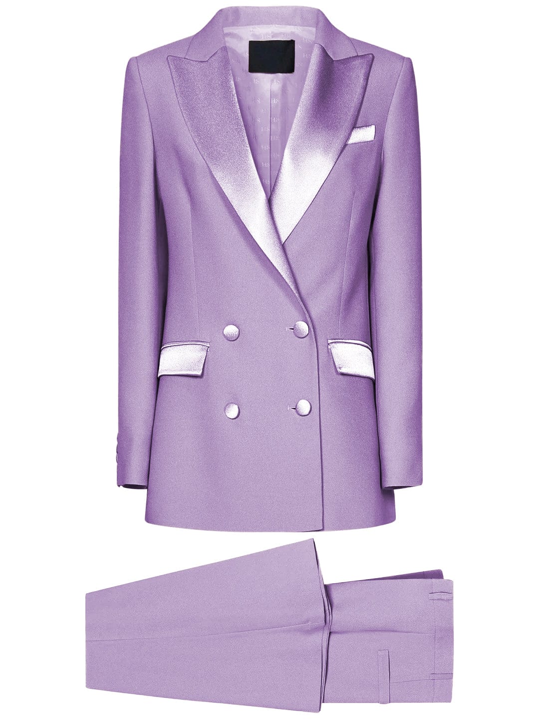 SoloveDress Women Lavender Double Breasted Piece Suit with Peak Lapel
