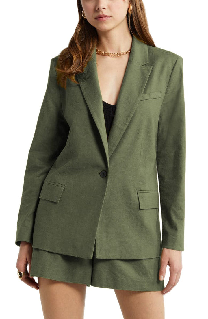 solovedress 2 Piece Fashion Slim Single Buttons Women's Suit (Blazer+Pants)