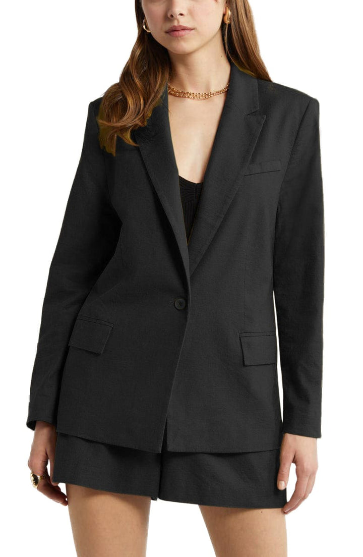 solovedress 2 Piece Fashion Slim Single Buttons Women's Suit (Blazer+Pants)