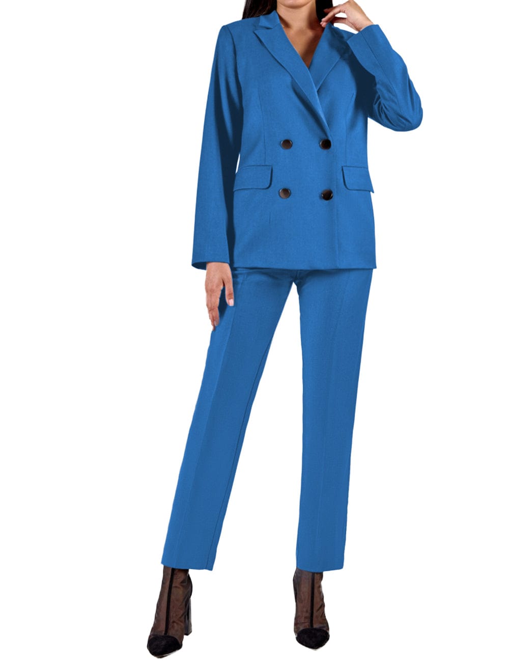 solovedress 2 Piece Peak Lapel Slim Fit Women's Suit(Blazer+Pants)