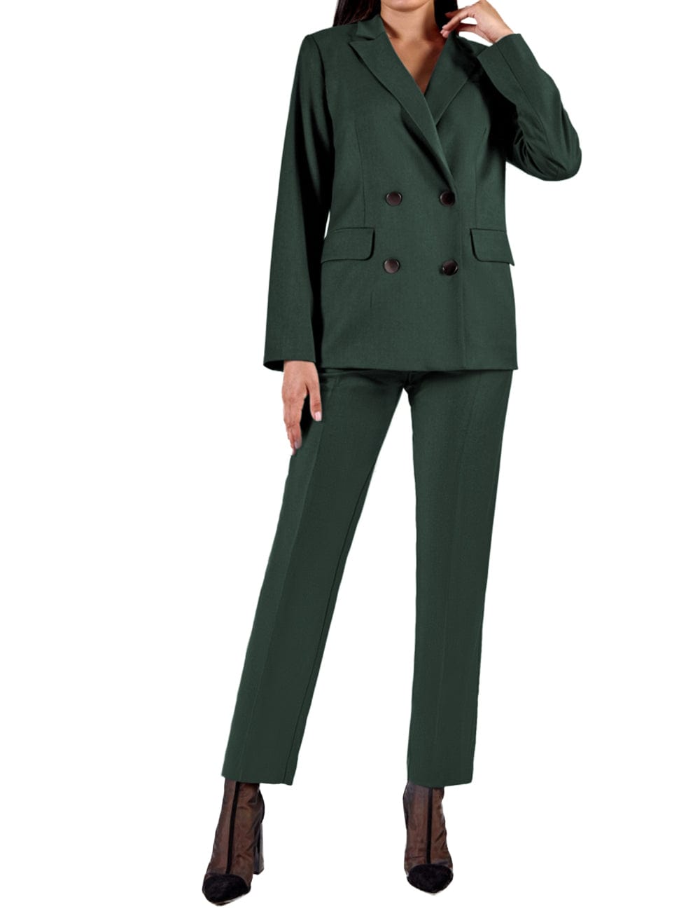 solovedress 2 Piece Peak Lapel Slim Fit Women's Suit(Blazer+Pants)
