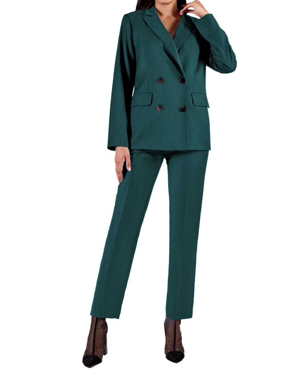 solovedress 2 Piece Peak Lapel Slim Fit Women's Suit(Blazer+Pants)