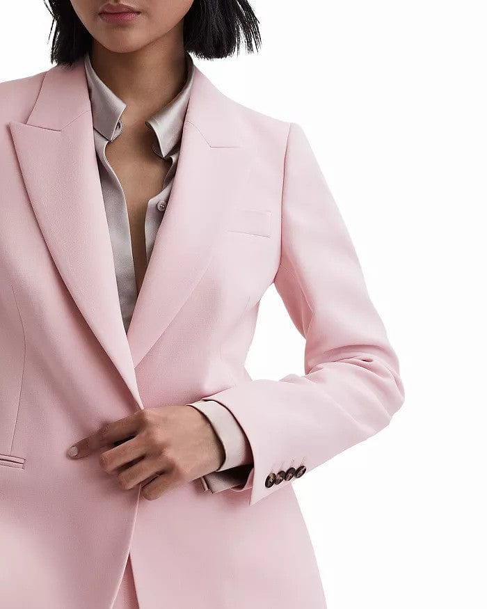 solovedress 2 Piece Pink Business Casual Peak Lapel Women Suit (Blazer+Pants)