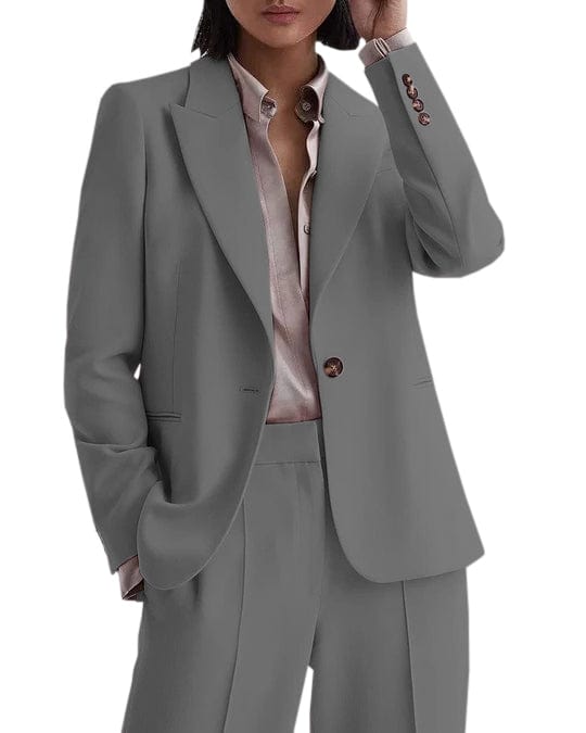 solovedress 2 Piece Pink Business Casual Peak Lapel Women Suit (Blazer+Pants)