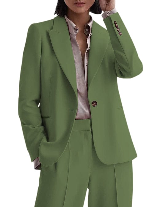 solovedress 2 Piece Pink Business Casual Peak Lapel Women Suit (Blazer+Pants)