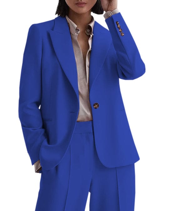 solovedress 2 Piece Pink Business Casual Peak Lapel Women Suit (Blazer+Pants)