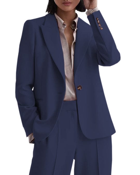 solovedress 2 Piece Pink Business Casual Peak Lapel Women Suit (Blazer+Pants)