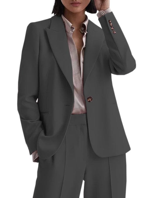 solovedress 2 Piece Pink Business Casual Peak Lapel Women Suit (Blazer+Pants)