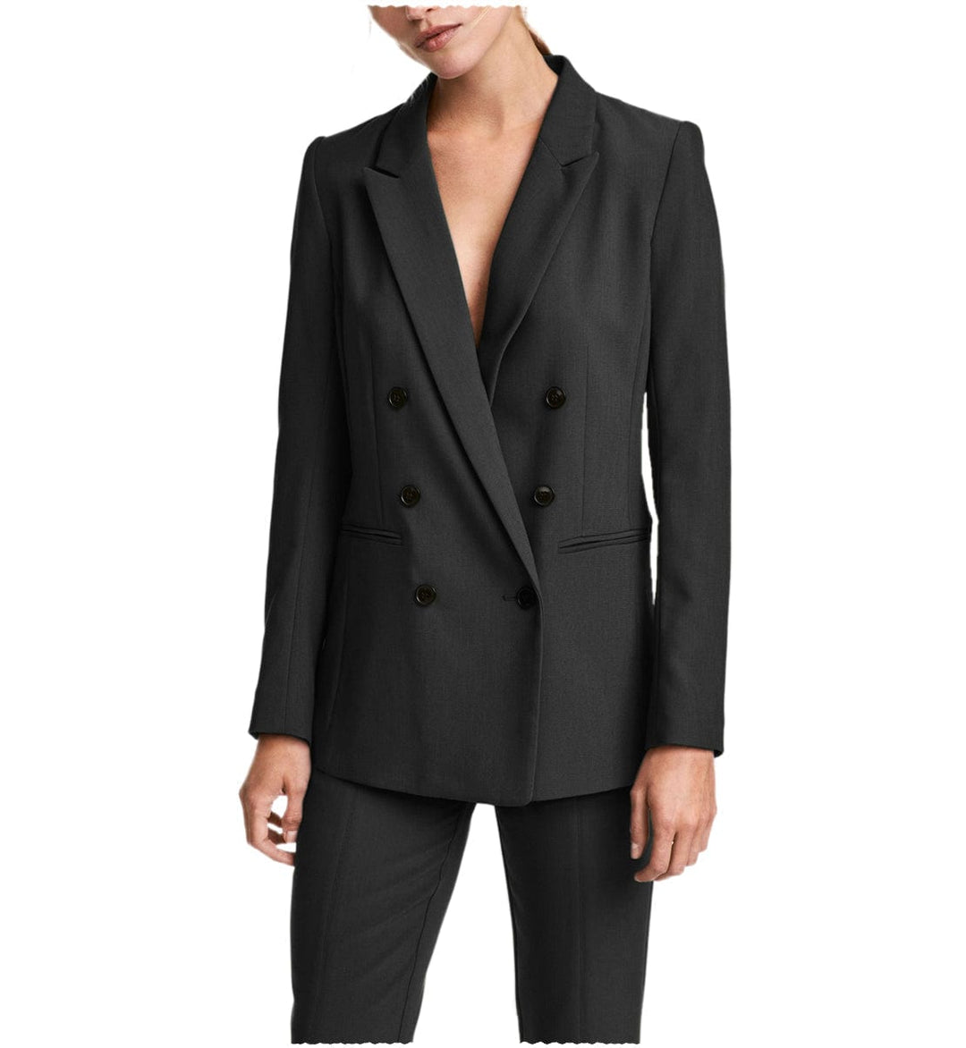 solovedress 2 Pieces Double Breasted Notch Lapel Women Suit(Blazer+Pants)