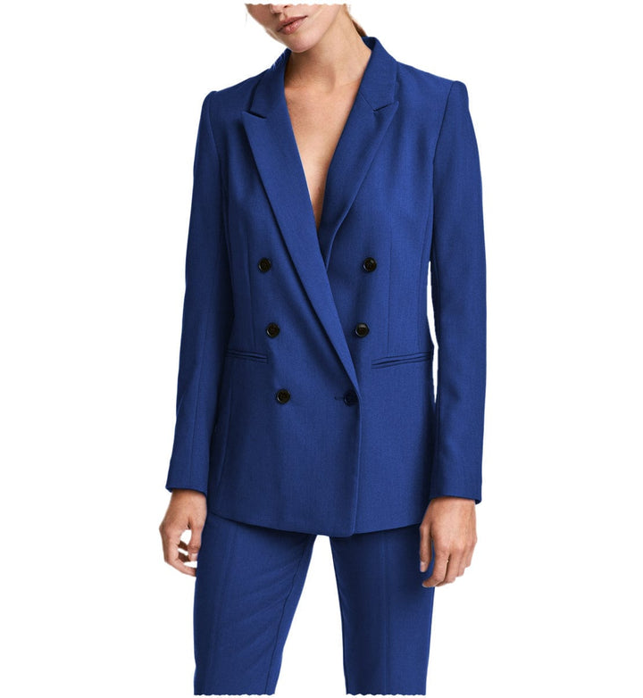 solovedress 2 Pieces Double Breasted Notch Lapel Women Suit(Blazer+Pants)