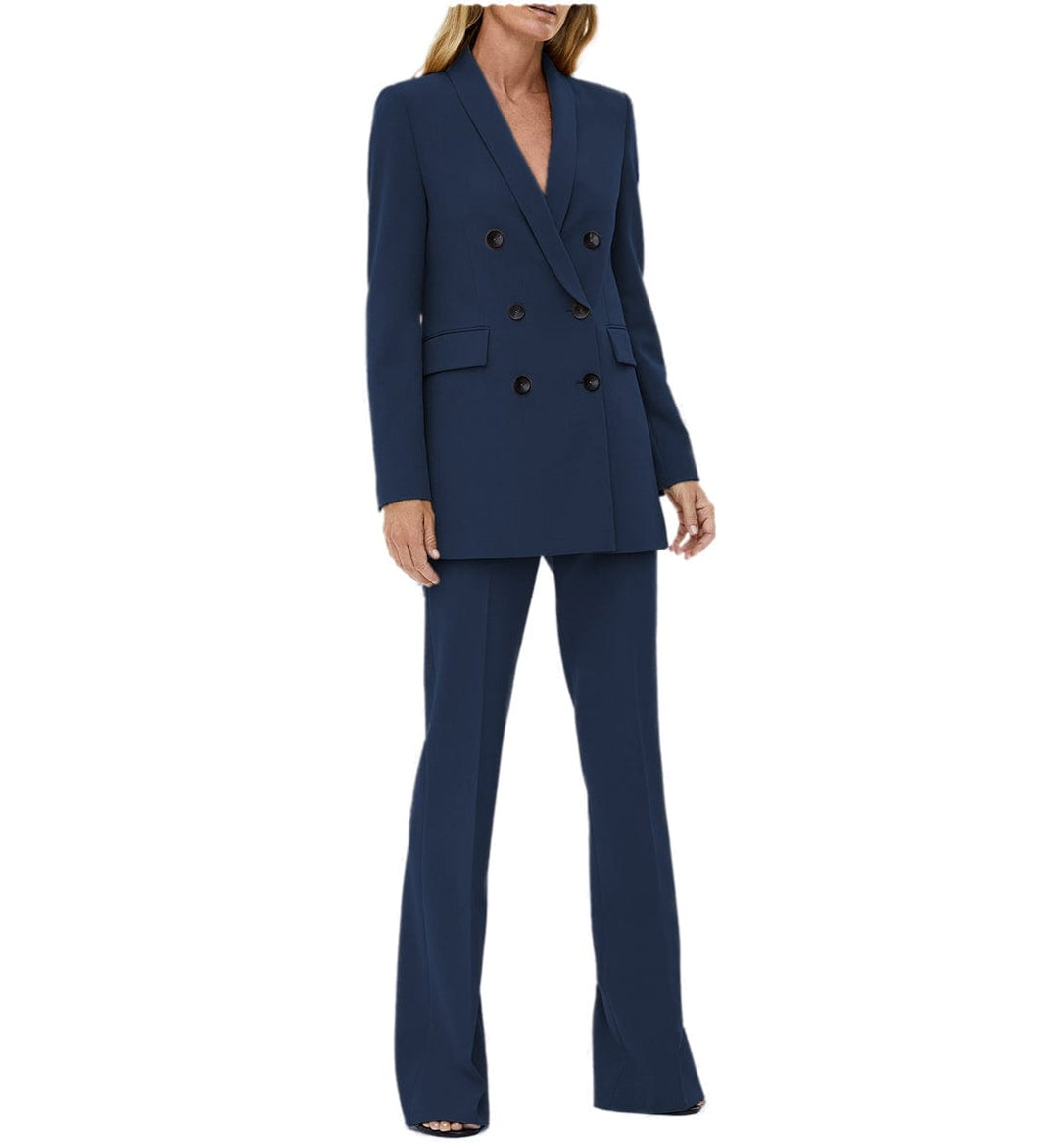 solovedress 2 Pieces Double Breasted Peak Lapel Women Suit