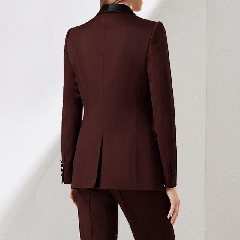 solovedress 2 Pieces Shawl Lapel Single Buttons Women suit (Blazer+Pants)