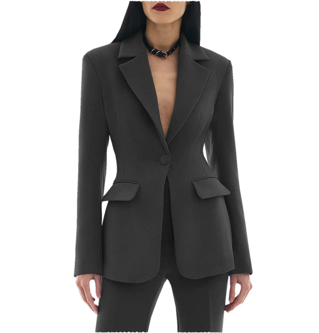 solovedress 2 Pieces Single Buttons Notch Lapel Women Suit(Blazer+Pants)