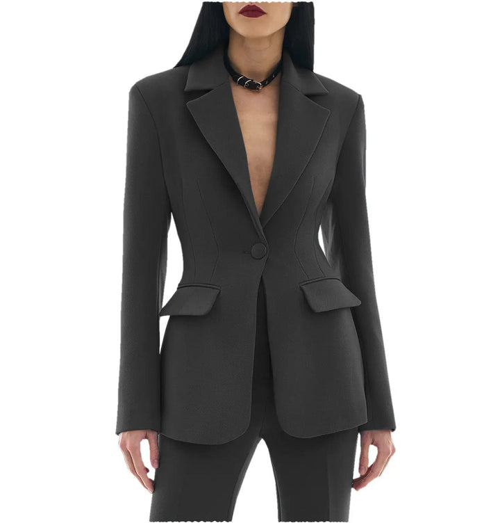 solovedress 2 Pieces Single Buttons Notch Lapel Women Suit(Blazer+Pants)