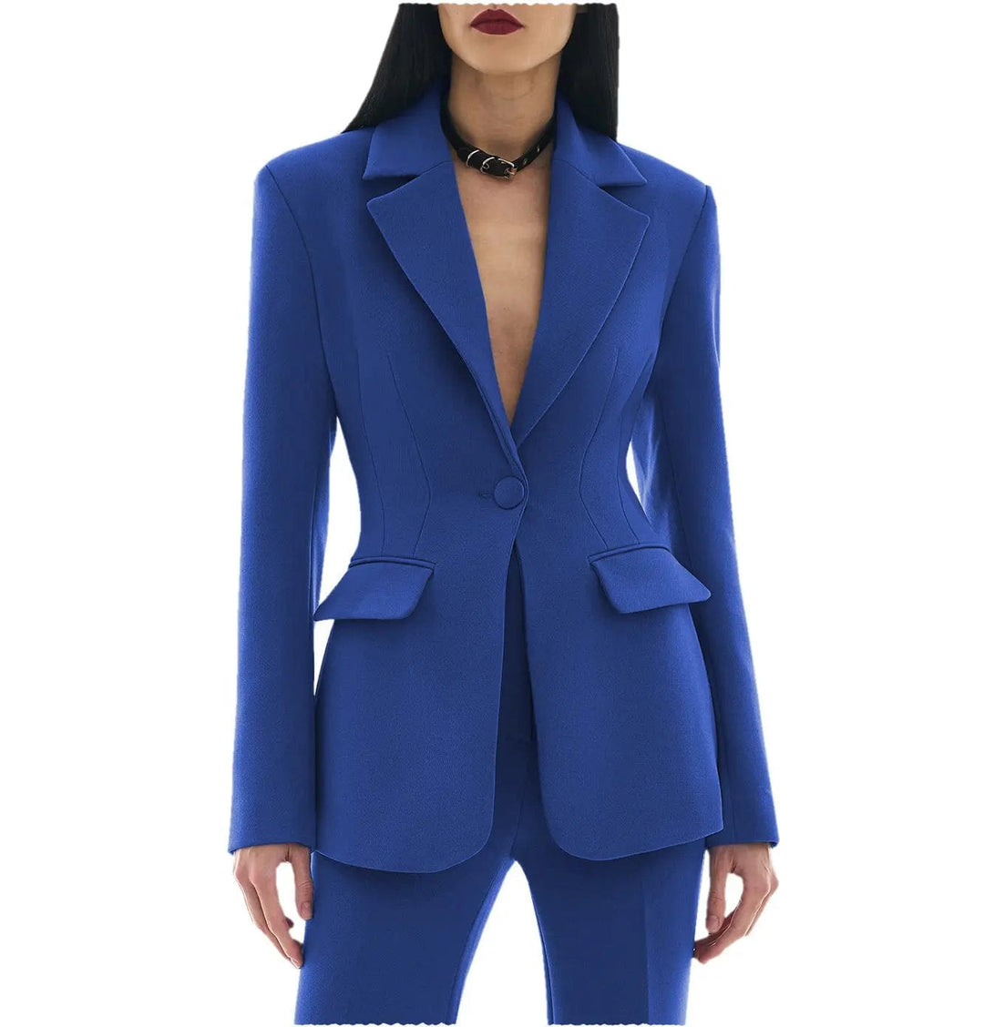 solovedress 2 Pieces Single Buttons Notch Lapel Women Suit(Blazer+Pants)