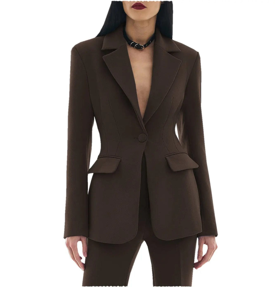 solovedress 2 Pieces Single Buttons Notch Lapel Women Suit(Blazer+Pants)