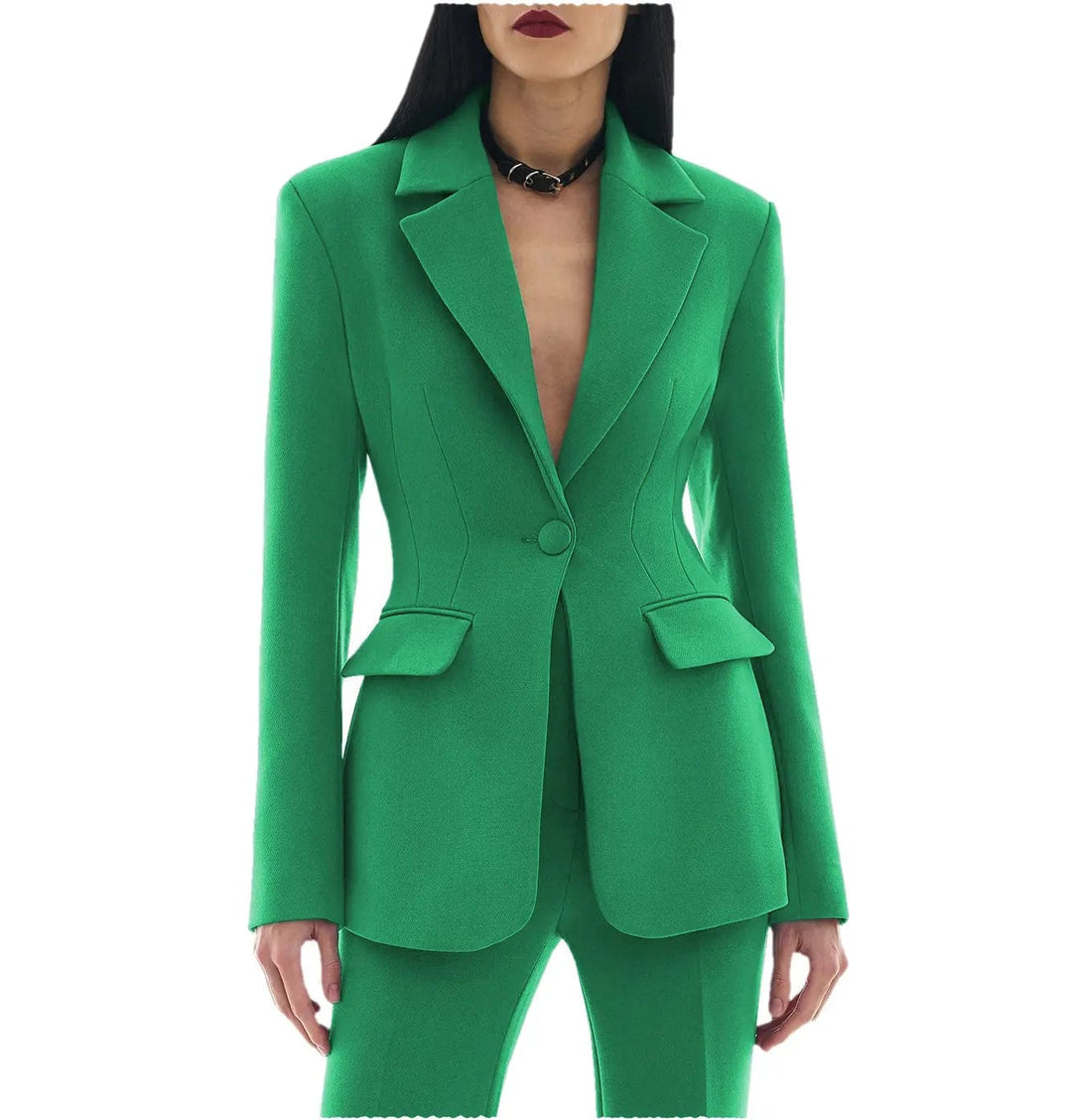 solovedress 2 Pieces Single Buttons Notch Lapel Women Suit(Blazer+Pants)