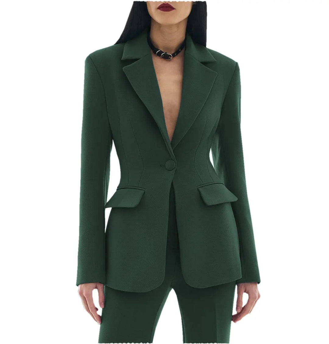 solovedress 2 Pieces Single Buttons Notch Lapel Women Suit(Blazer+Pants)