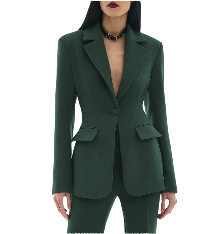 solovedress 2 Pieces Single Buttons Notch Lapel Women Suit(Blazer+Pants)