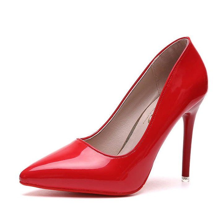 solovedress 2024 New Pointed Toe High Heels Women's Stiletto Patent Leather Red Wedding Shoes