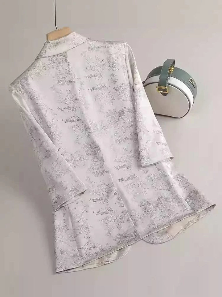 solovedress 2025 Spring Summer New Printed Three Quarter Sleeve Single Button Casual Ladies Suit