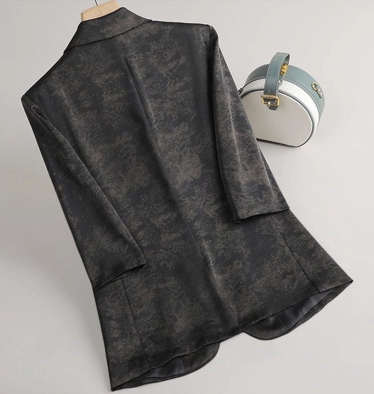 solovedress 2025 Spring Summer New Printed Three Quarter Sleeve Single Button Casual Ladies Suit