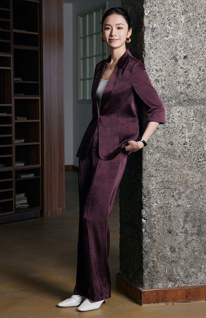 solovedress 2025 Spring Summer New Printed Three Quarter Sleeve Single Button Casual Ladies Suit