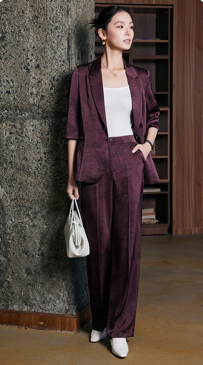 solovedress 2025 Spring Summer New Printed Three Quarter Sleeve Single Button Casual Ladies Suit