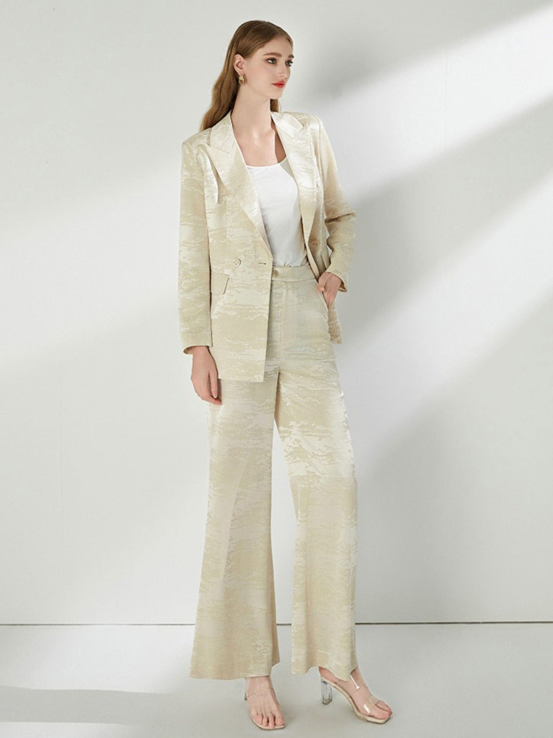 solovedress Apricot Elegant Casual Women's Two-Piece Suit