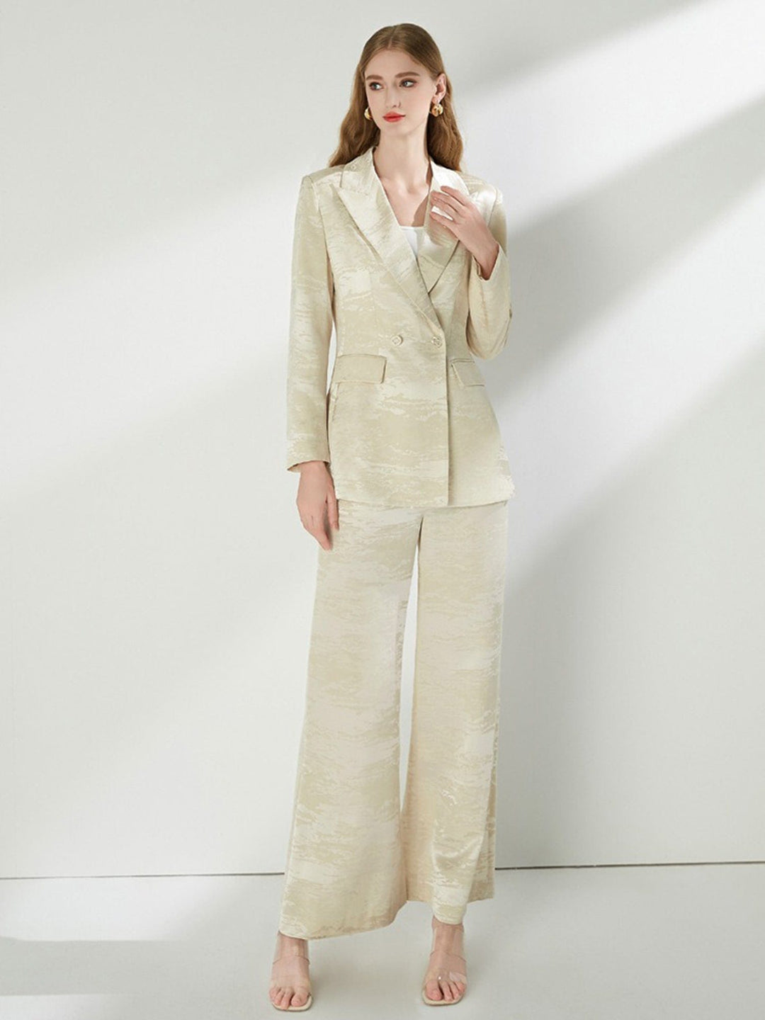 solovedress Apricot Elegant Casual Women's Two-Piece Suit