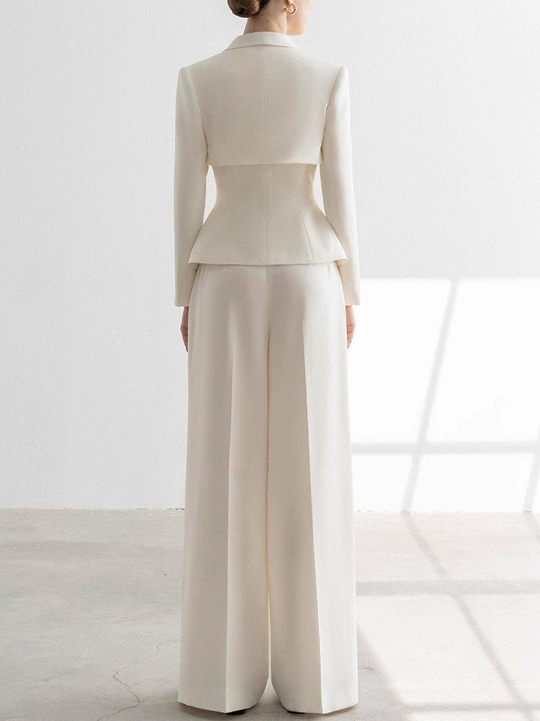 solovedress Apricot Shawl Lapel Women's Two-Piece Suit