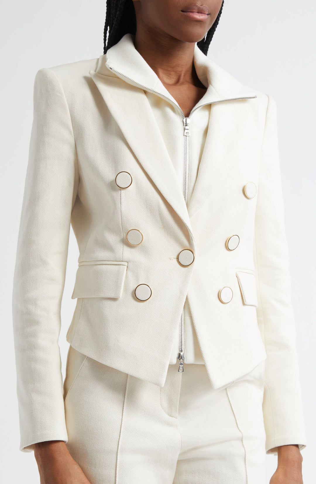 solovedress Beige 2 Piece Single Button Peak Lapel Business Casual Slim Fit Women's Suit