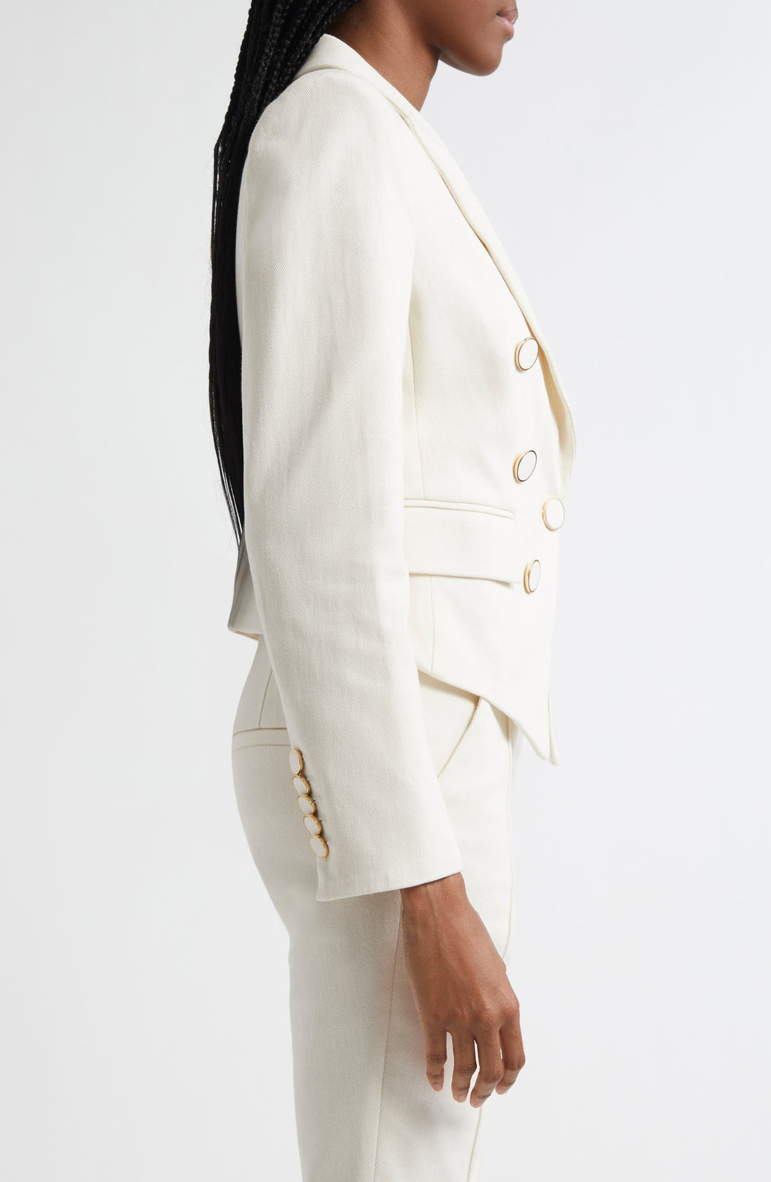 solovedress Beige 2 Piece Single Button Peak Lapel Business Casual Slim Fit Women's Suit