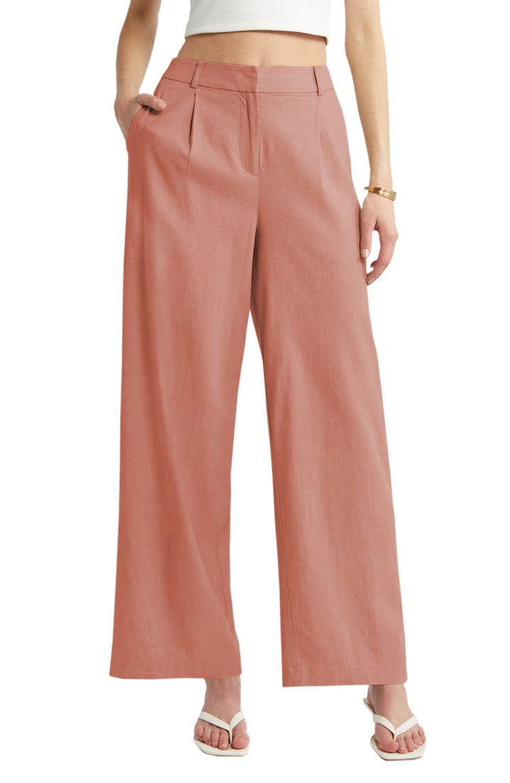 solovedress Beige Linen Casual Women's Pants