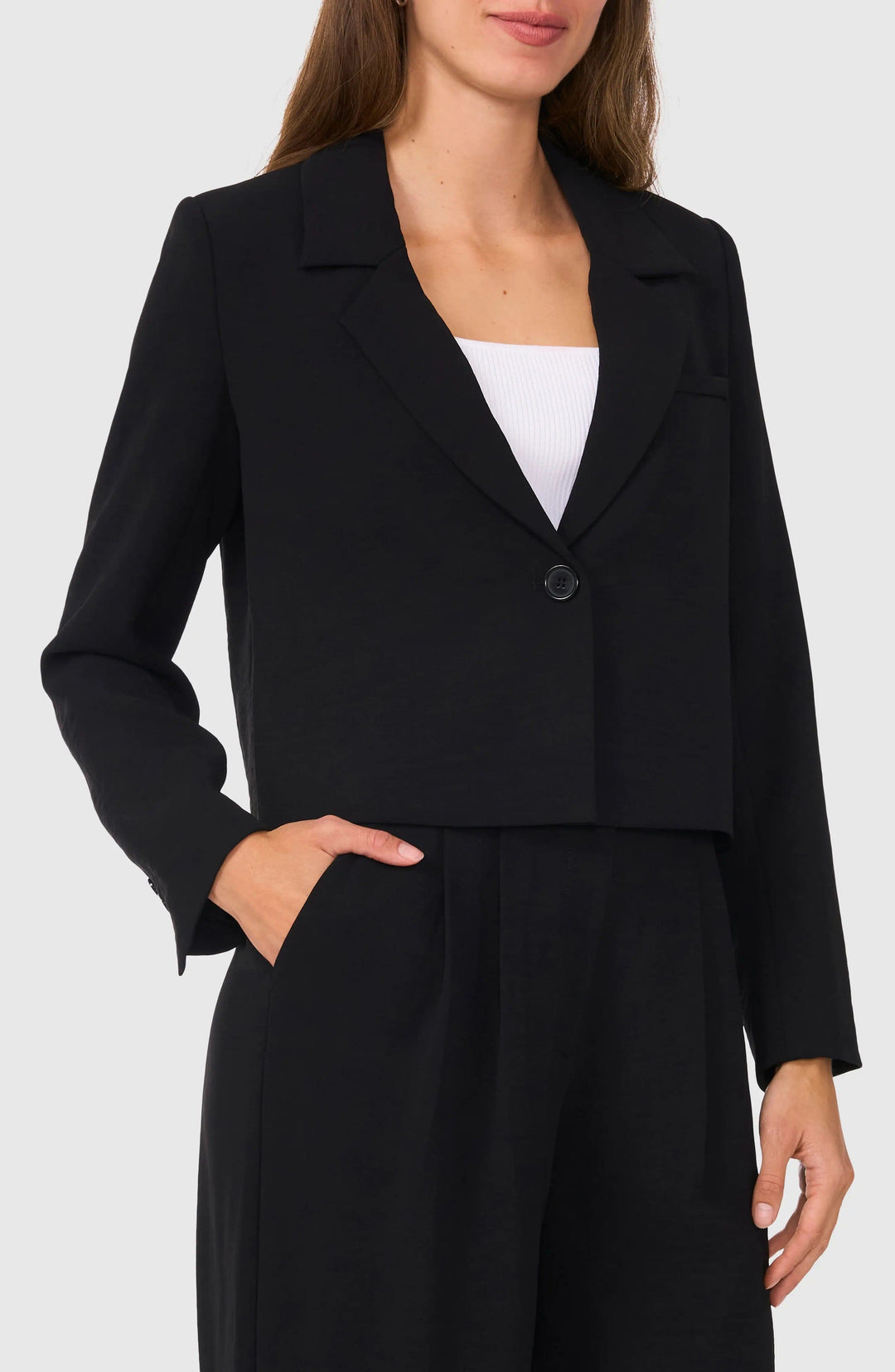 solovedress Black 2 Piece Single Button Casual Women Suit (Blazer+Pants)