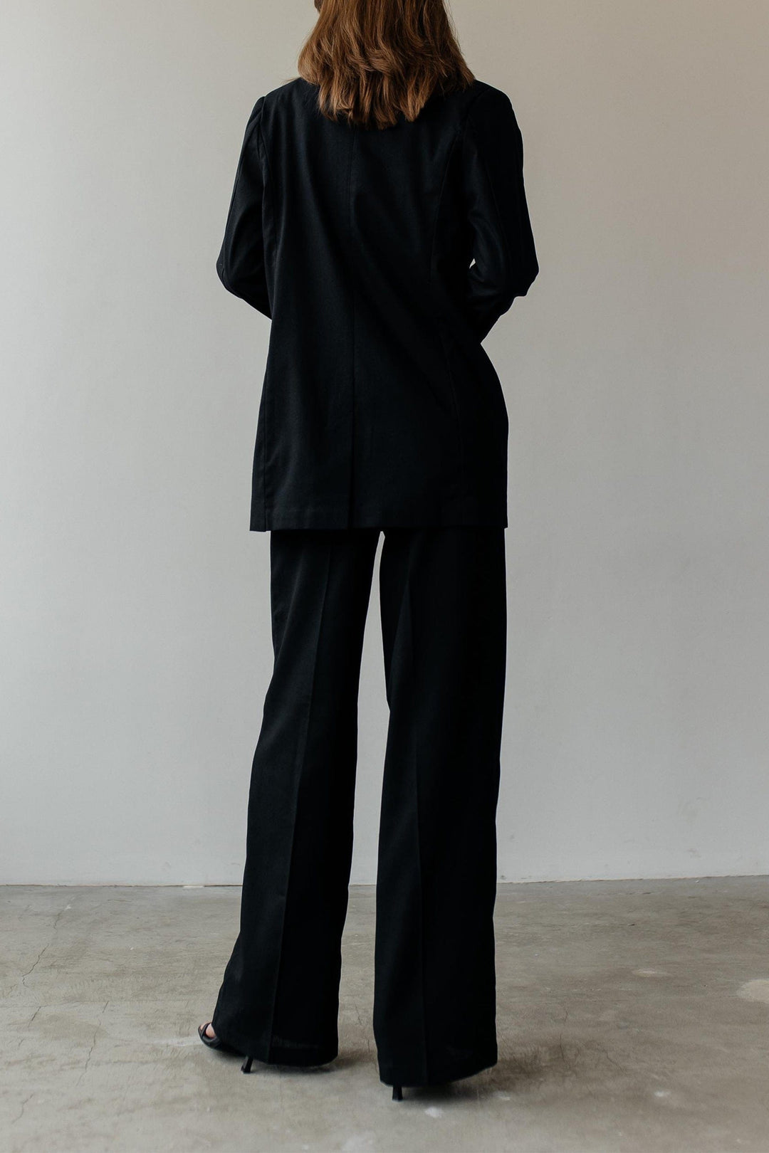 solovedress Black 2 Piece Summer Double Button Business Casual Slim Fit Linen Women Suit