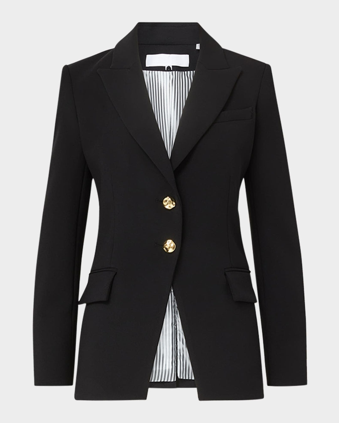 solovedress Black Double Button Casual Women Blazer