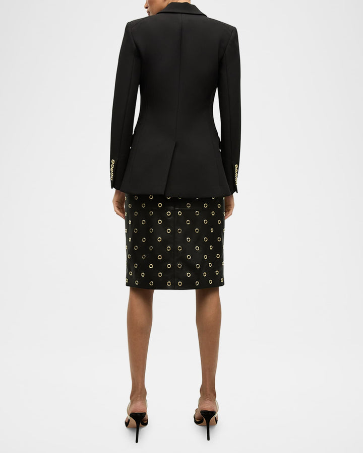 solovedress Black Double Button Casual Women Blazer