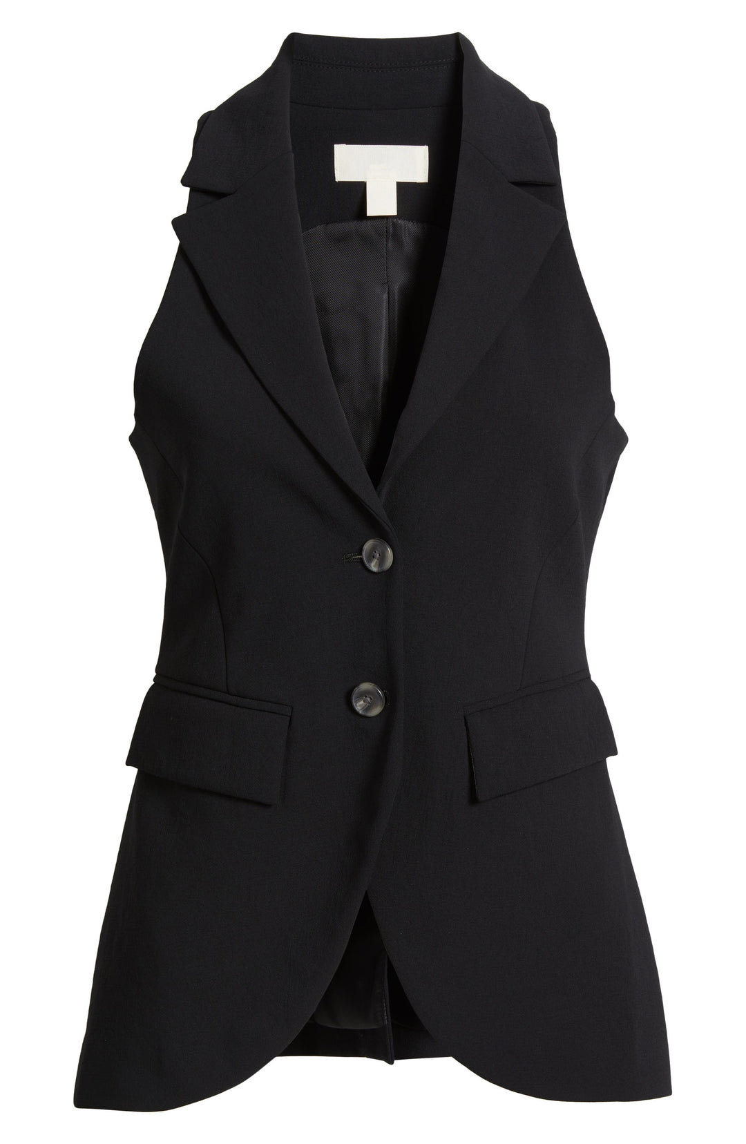 solovedress Black Double Buttons Peak Lapel Casual Women's Suit Vest
