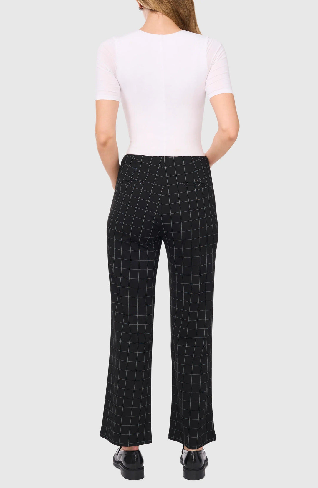 solovedress Black Plaid Casual Women Trousers