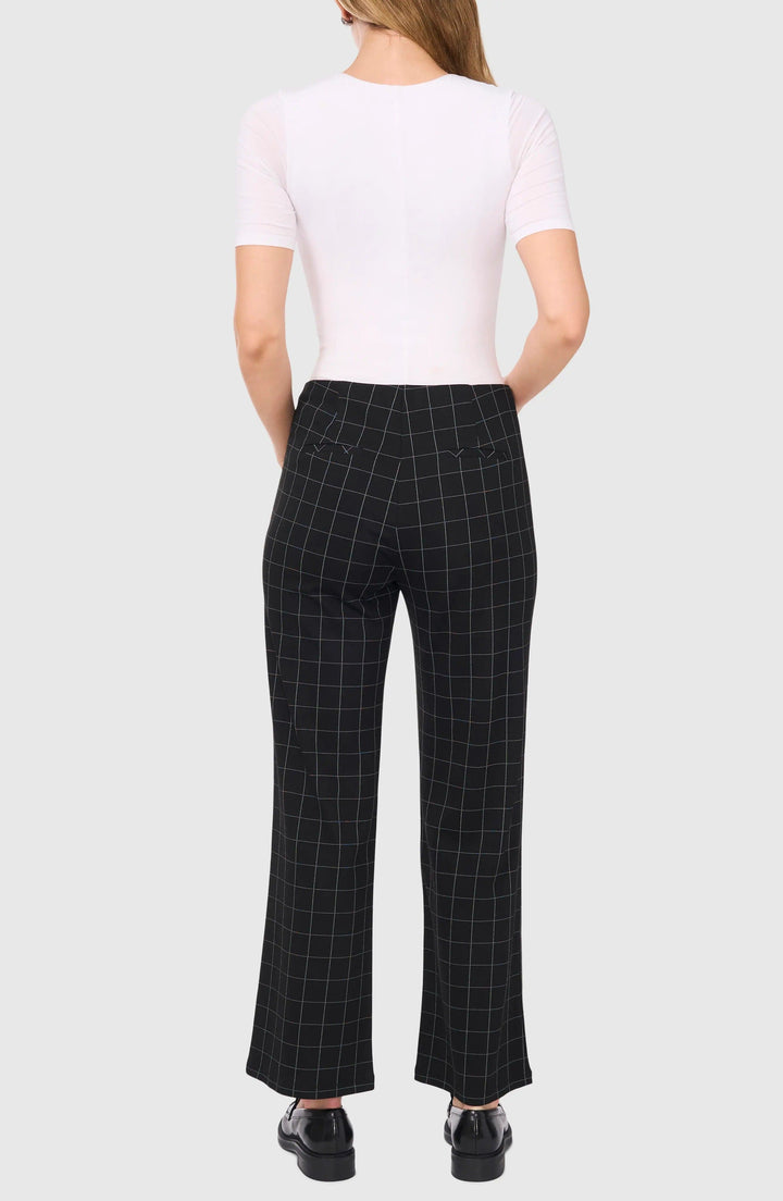 solovedress Black Plaid Casual Women Trousers