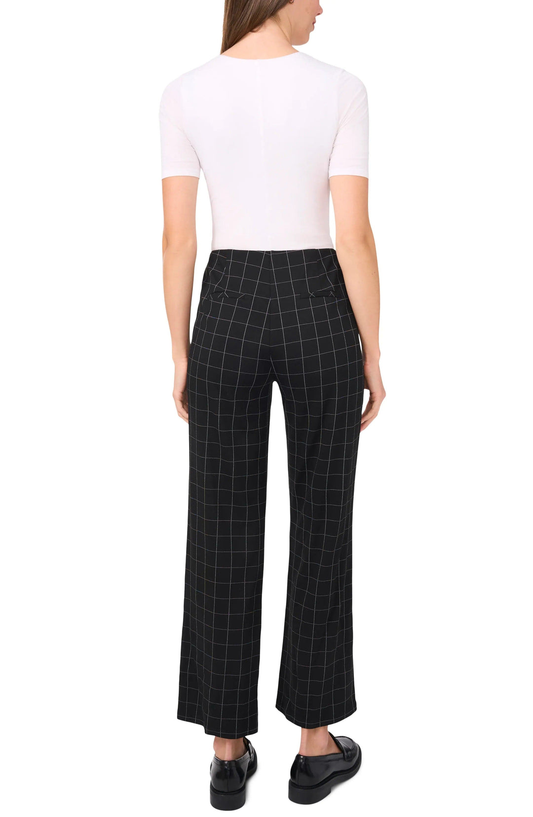 solovedress Black Plaid Casual Women Trousers
