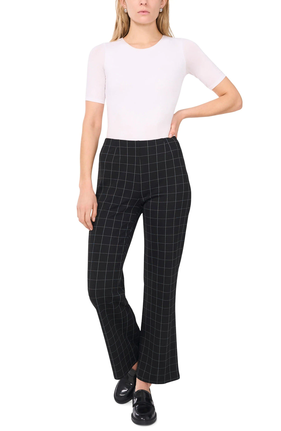 solovedress Black Plaid Casual Women Trousers