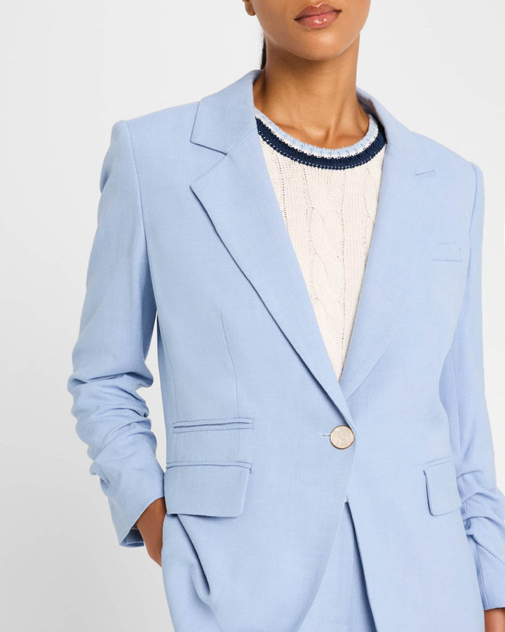 solovedress Blue 2 Piece Single Button Casual Women Suit (Blazer+Pants)