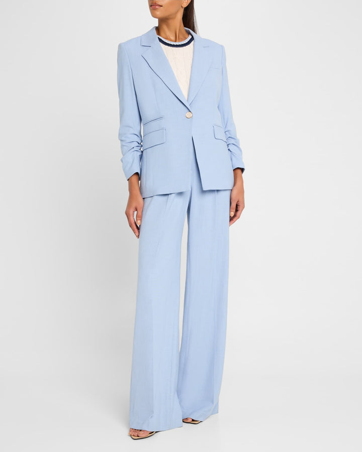 solovedress Blue 2 Piece Single Button Casual Women Suit (Blazer+Pants)