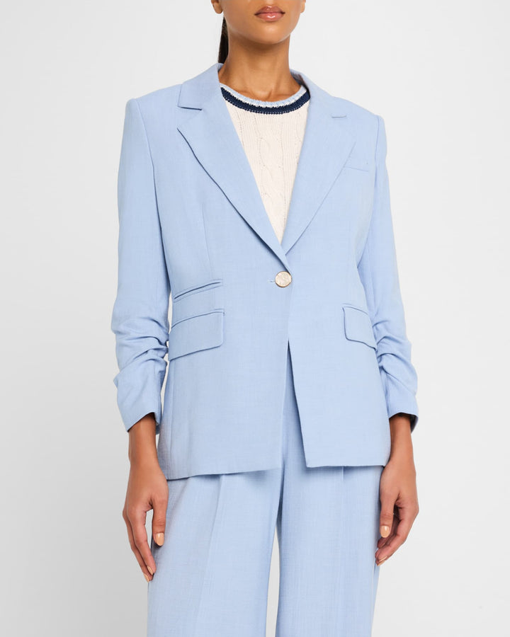 solovedress Blue 2 Piece Single Button Casual Women Suit (Blazer+Pants)